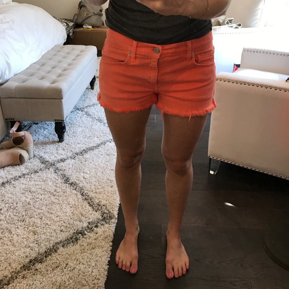 Elizabeth and James Ruby coral cut off shorts