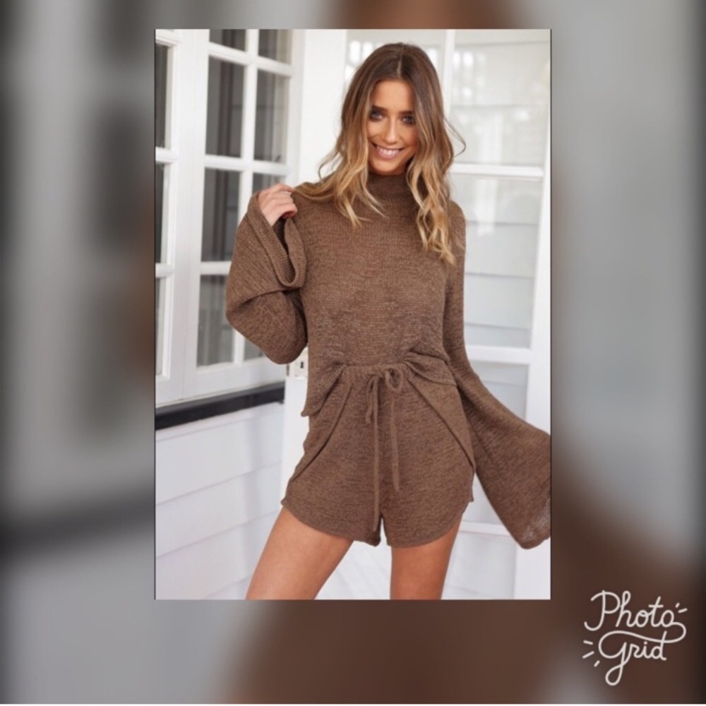 Sold Sabo Skirt Mocha knit set - Picture 1 of 4