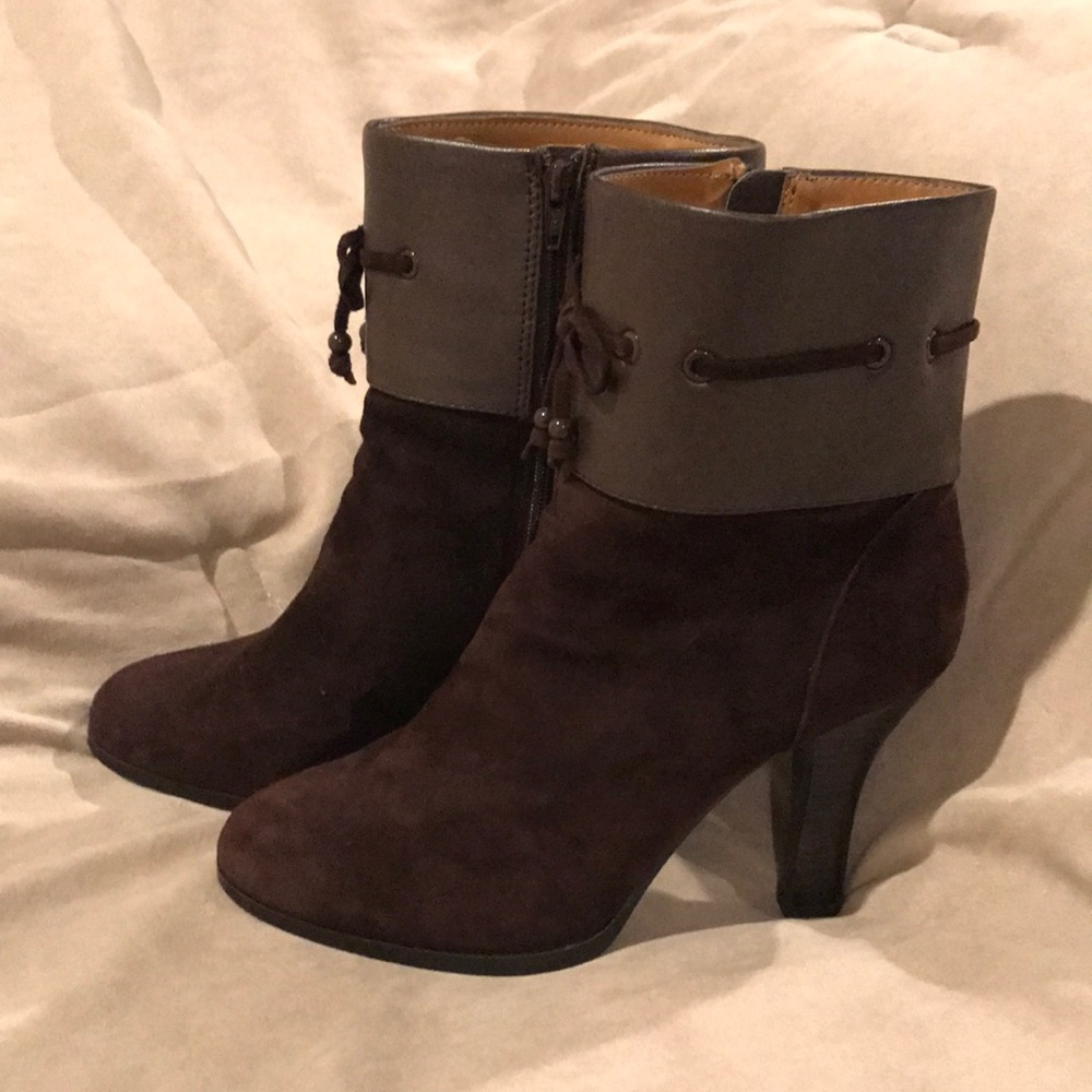 Chocolate Brown Leather Upper Ankle Boots