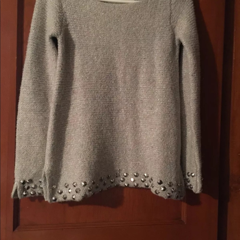 Zara Knit Embellished Rhinestone Sweater