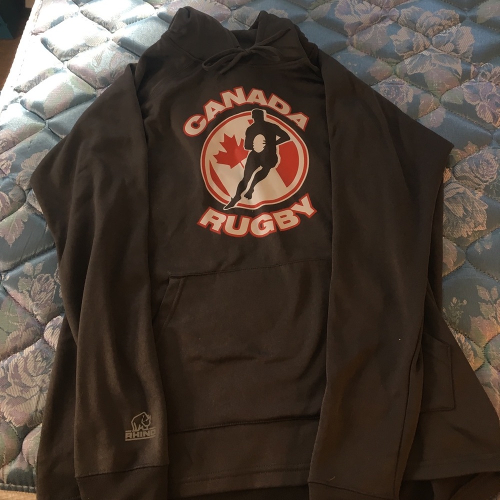 Grey rugby hoodie size large