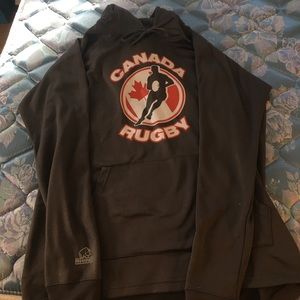 Grey rugby hoodie size large