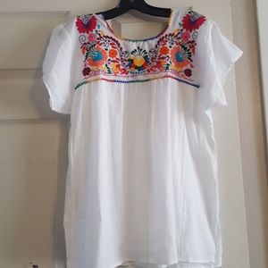 Mexican Embroidered Peasant Top (new)
