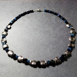 LilisCo Handmade Hematite Stone and Metal Necklace