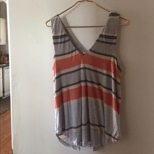 Anthropologie striped Bordeaux tank