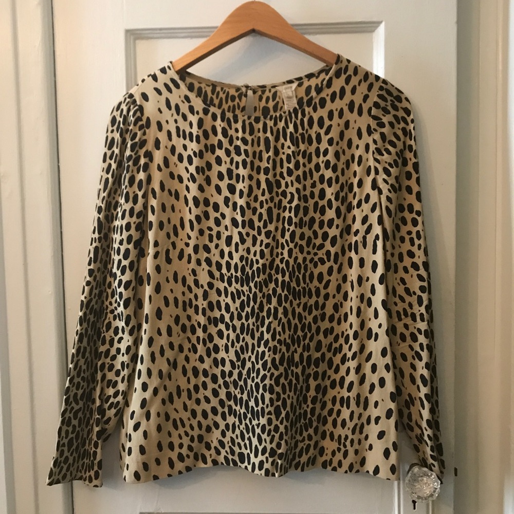 J.Crew cheetah print long-sleeve top