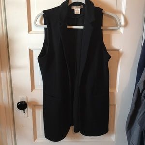 Black blazer vest