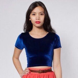 American Apparel purple velvet crop top 90s