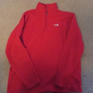 Red North Face square patterned Jacket 3/4 zip