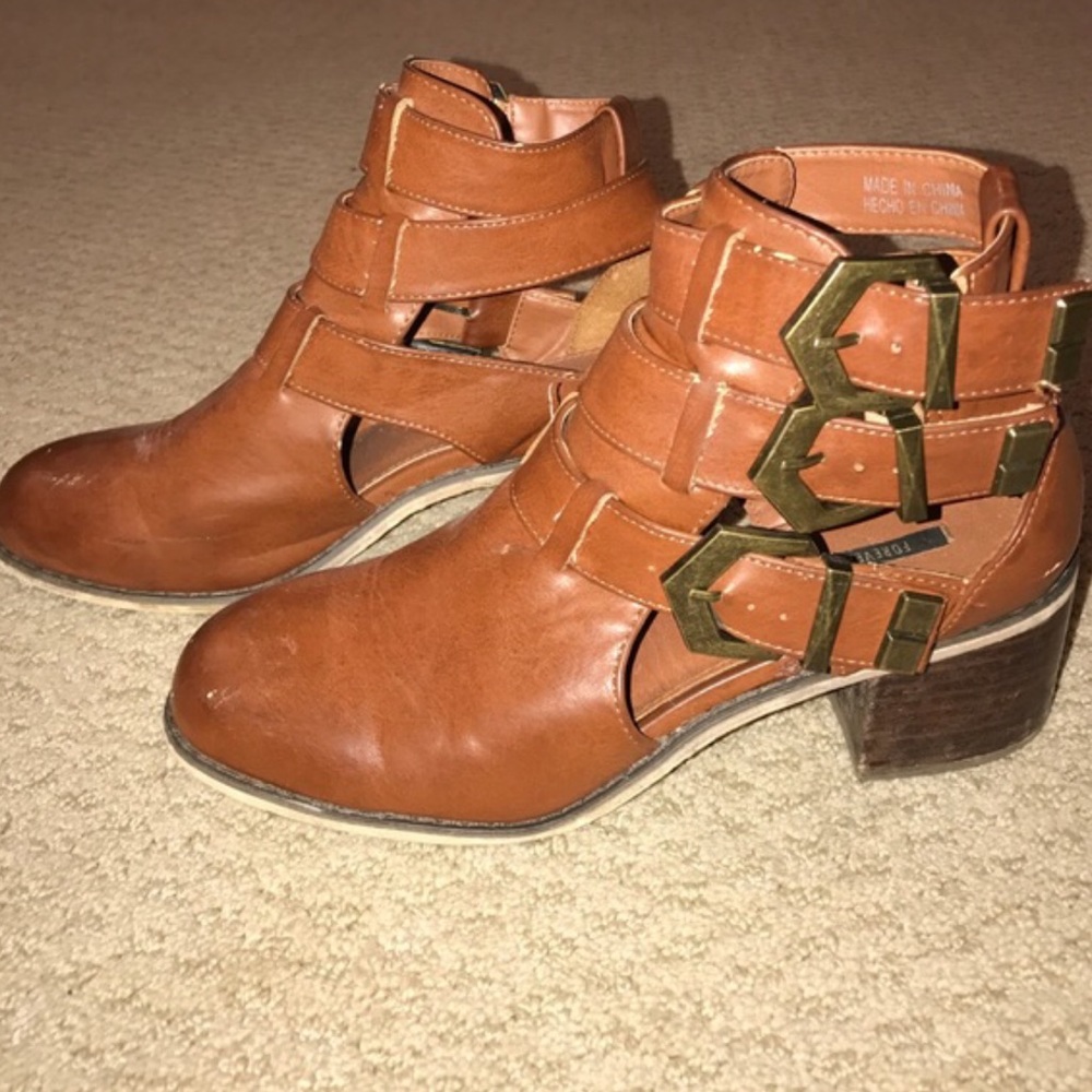 Tan ankle booties