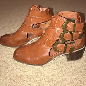 Tan ankle booties