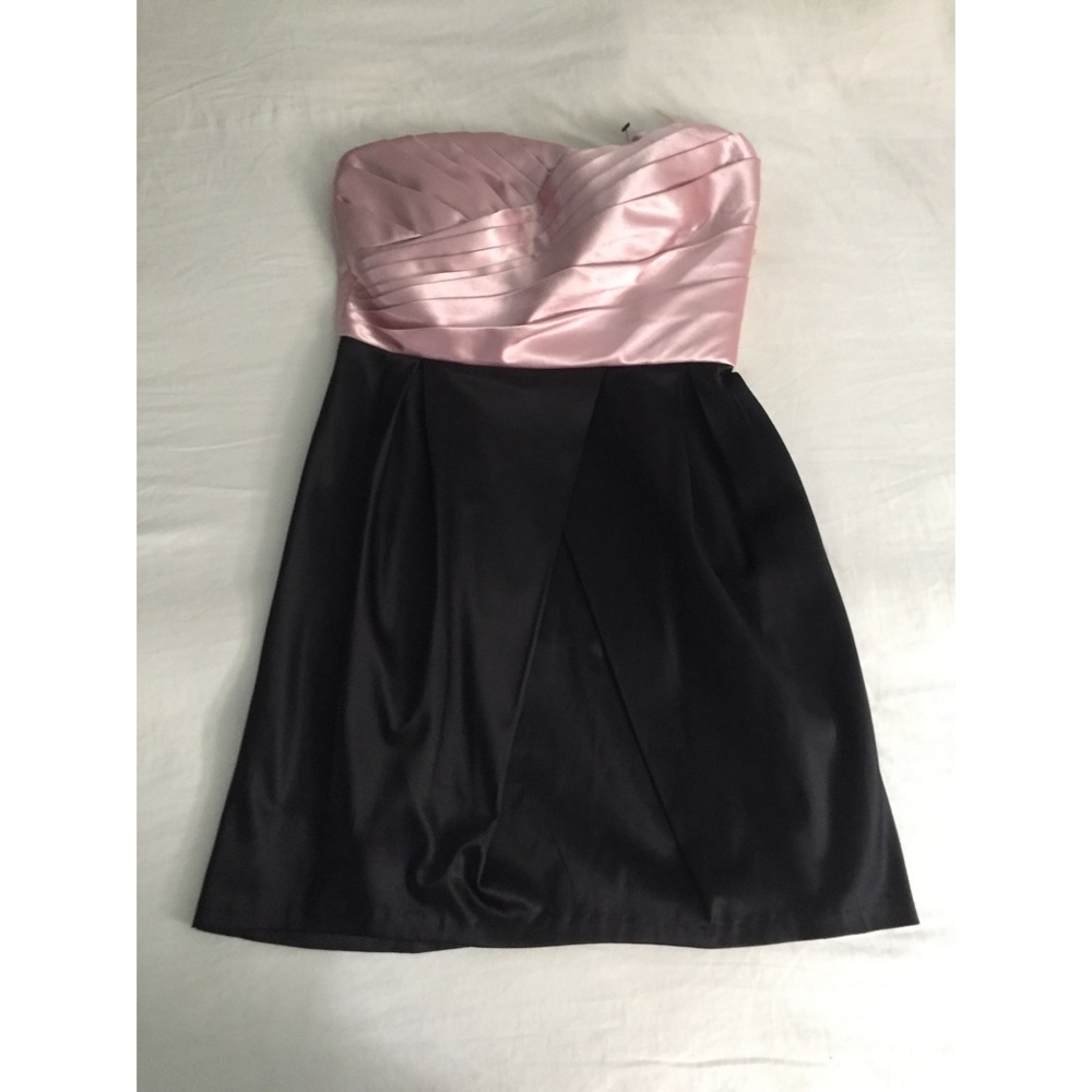 Pink and Black Strapless Party Dress NWT