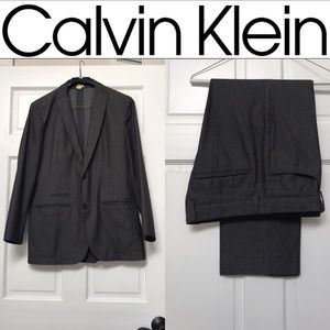 Calvin Klein Grey Pinstripe Suit