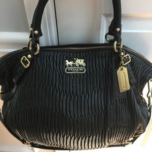 Coach Pleated Leather Madison Collection Satchel