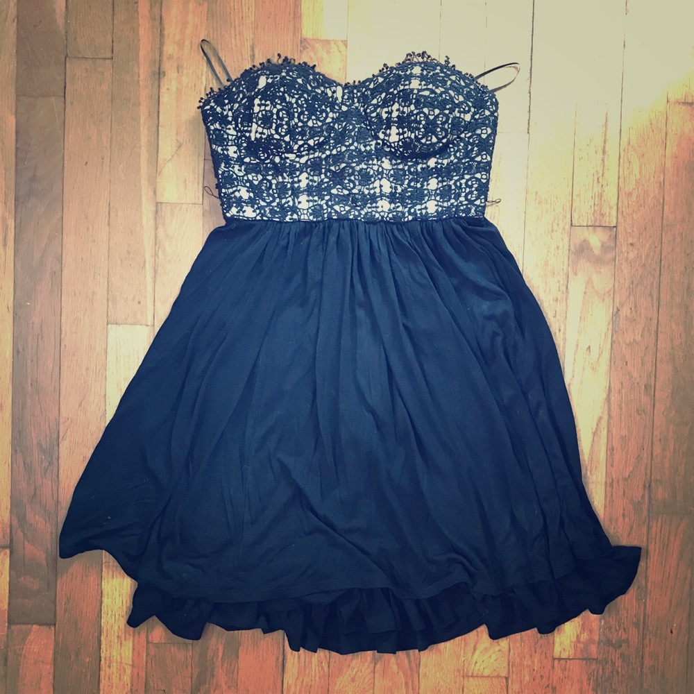 Anthropologie brand black lace and cotton dress