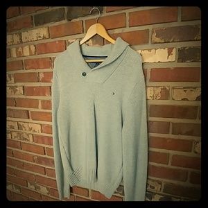 Tommy Hilfiger Grey Stockton Shawl-Collar Sweater