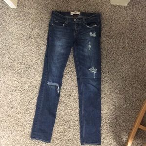 Hollister mid wash ripped skinny jeans