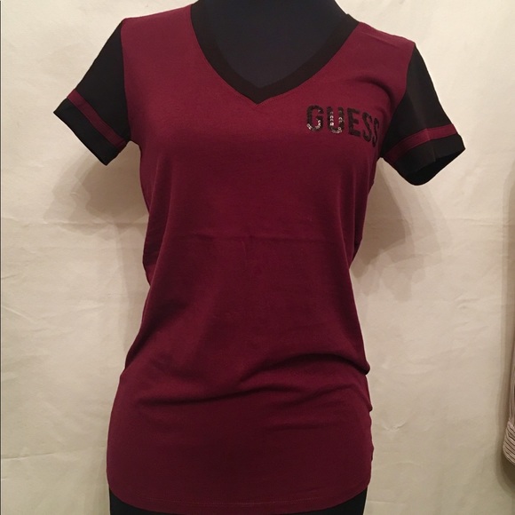 Guess Tops - Guess V Neck Boyfriend Tee