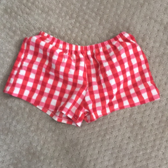 Other - Cozy fleece red checkered sleep shorts