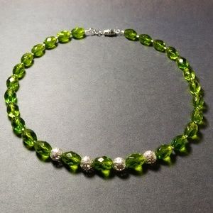 LilisCoHandmade Glass and Plated Filigree Necklace