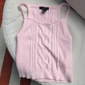 Baby Pink Knit Crop Top