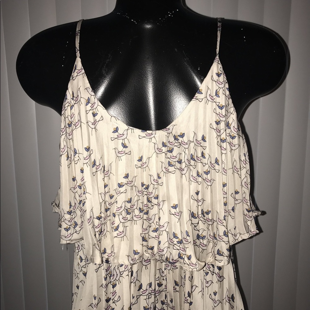 AUDREY 3 + 1 BIRD PLEATED SLEEVELESS DRESS - Picture 4 of 4