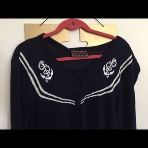 Voodoo Vixen sailor cardigan plus/modcloth