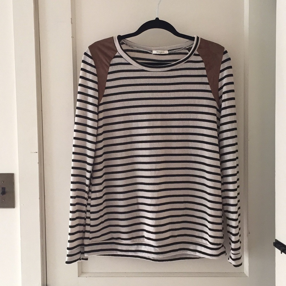 Women's Striped & Patched Sweater
