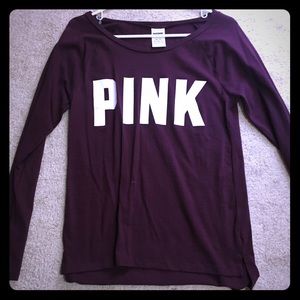 NWOT VS PINK long sleeve slouchy shoulder tee💕