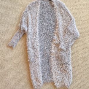 Long fuzzy sweater
