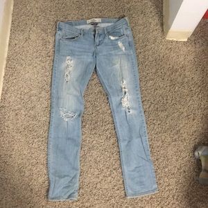 Hollister light wash ripped skinny jeans