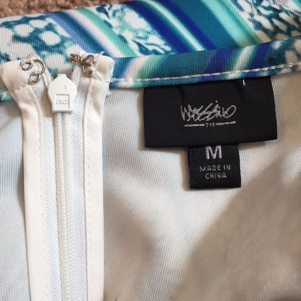 Wassio Geometric Dress!!! Blue and White Midi - Picture 8 of 8
