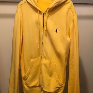 Yellow Ralph Lauren hoodie.