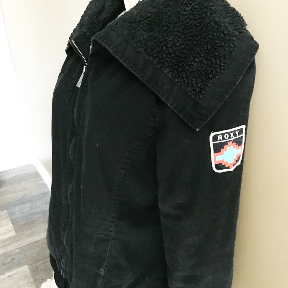 Roxy black aviator-style jacket, S