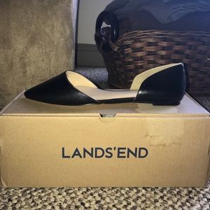 Land's End Black Pointed Toe Flats