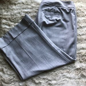 Gray above ankle length dressy trousers
