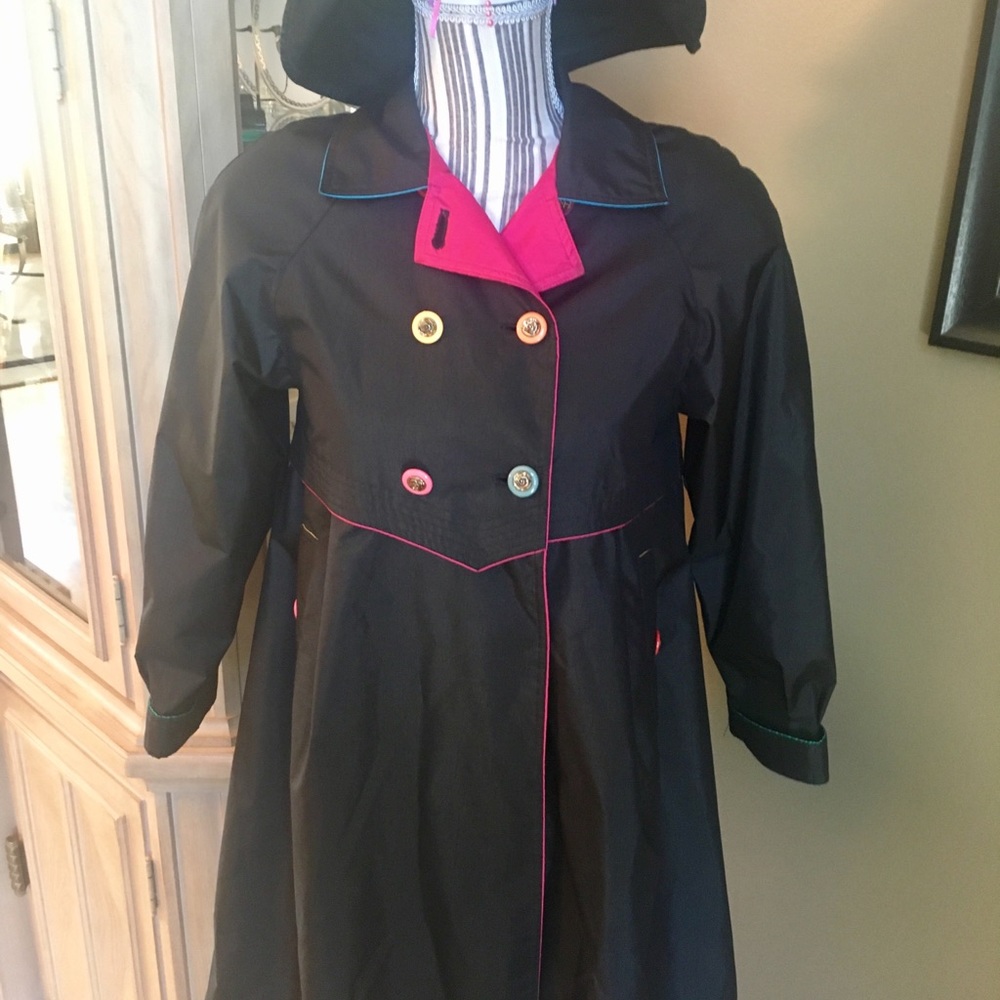 Giacca girls black Rain Coat sz. 8