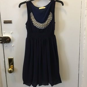 Navy blue embellished dress