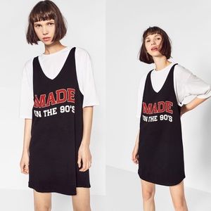 Zara text print dress 90s