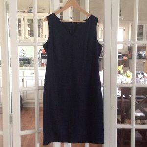Brooks Brothers navy blue linen sleeveless dress