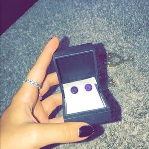 purple diamond earrings