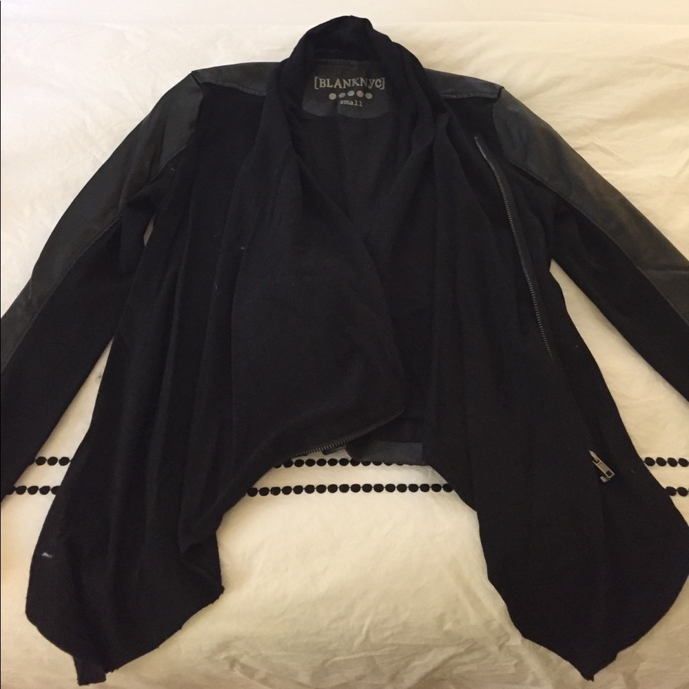 Blank NYC Vegan Leather Sleeve Jacket