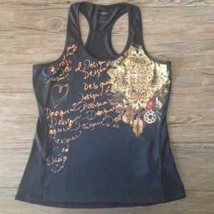 Black racerback Desigual workout tank