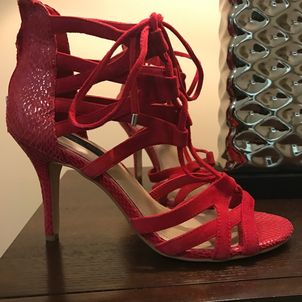 NWOT WHBM red sandal heels