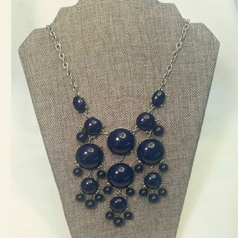 Navy statement necklace