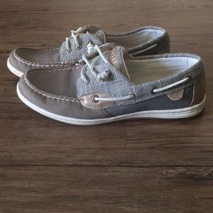 Gray slip on Sperry's