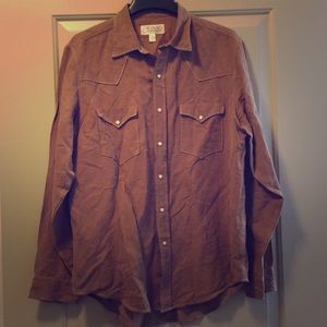 LG. Brown long sleeve shirt. Ryan Michael.
