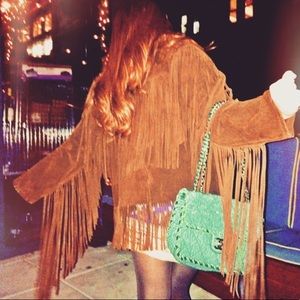 Brown Suede Fringe Jacket