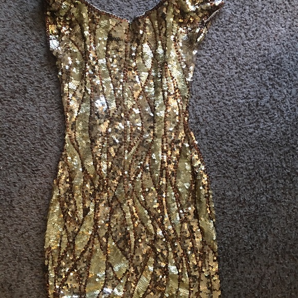 Gold & Bronze Sequin Dress - Picture 2 of 6