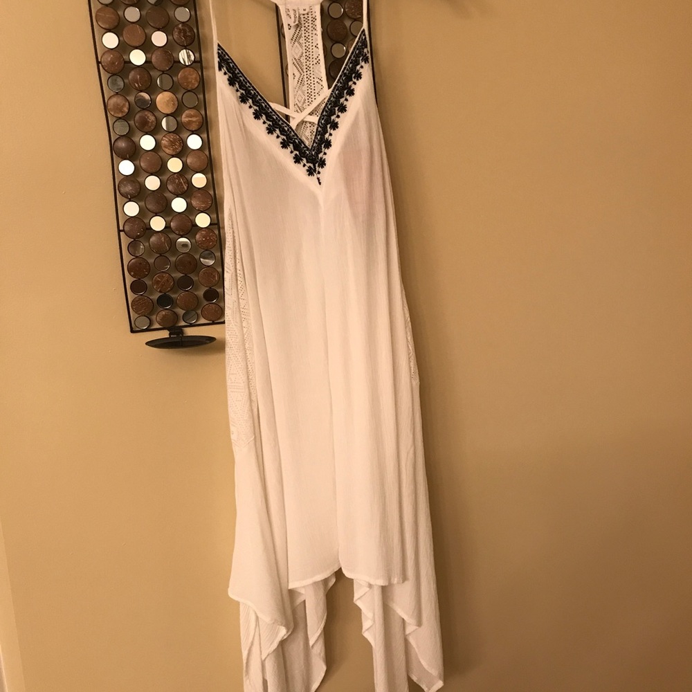 Tilly's wht long race back spaghetti strap dress